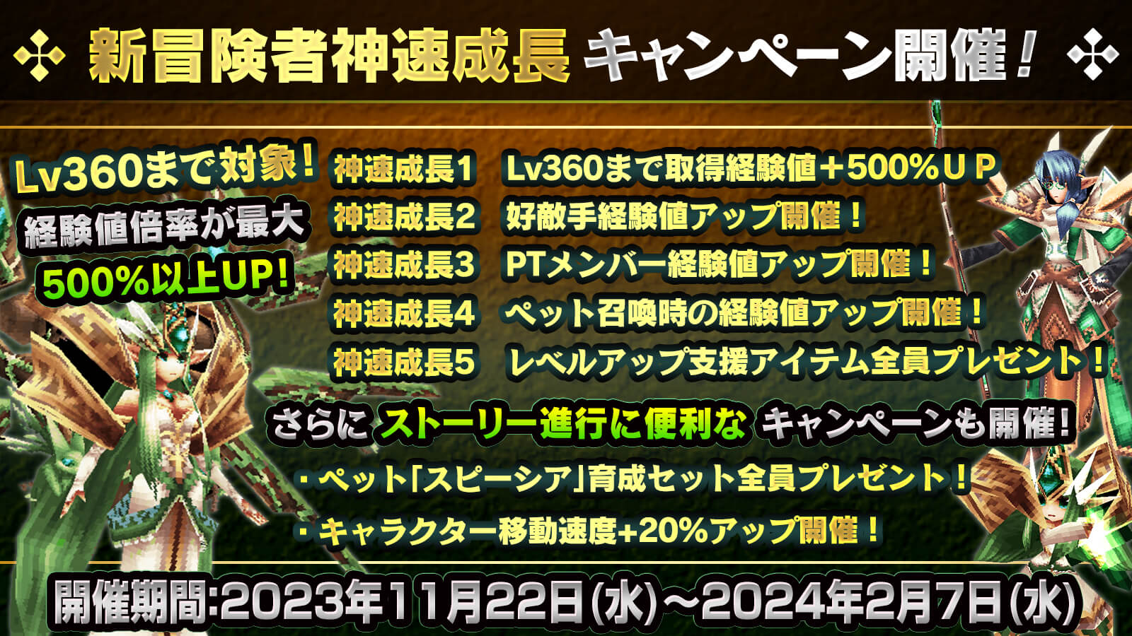 新冒険者神速成長キャンペーン