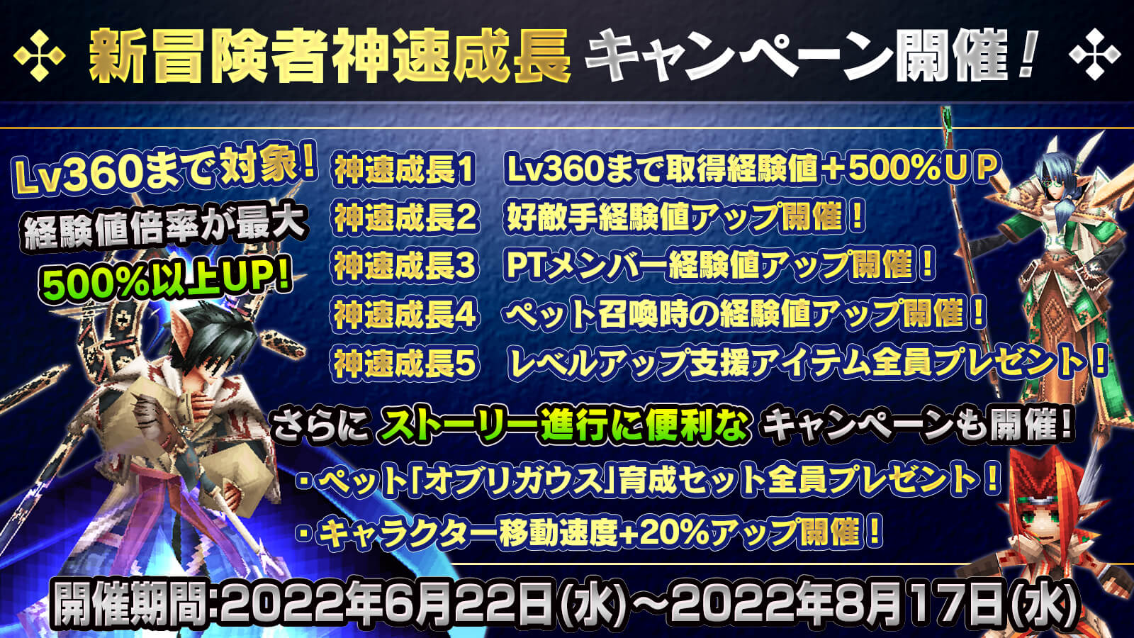 新冒険者神速成長キャンペーン