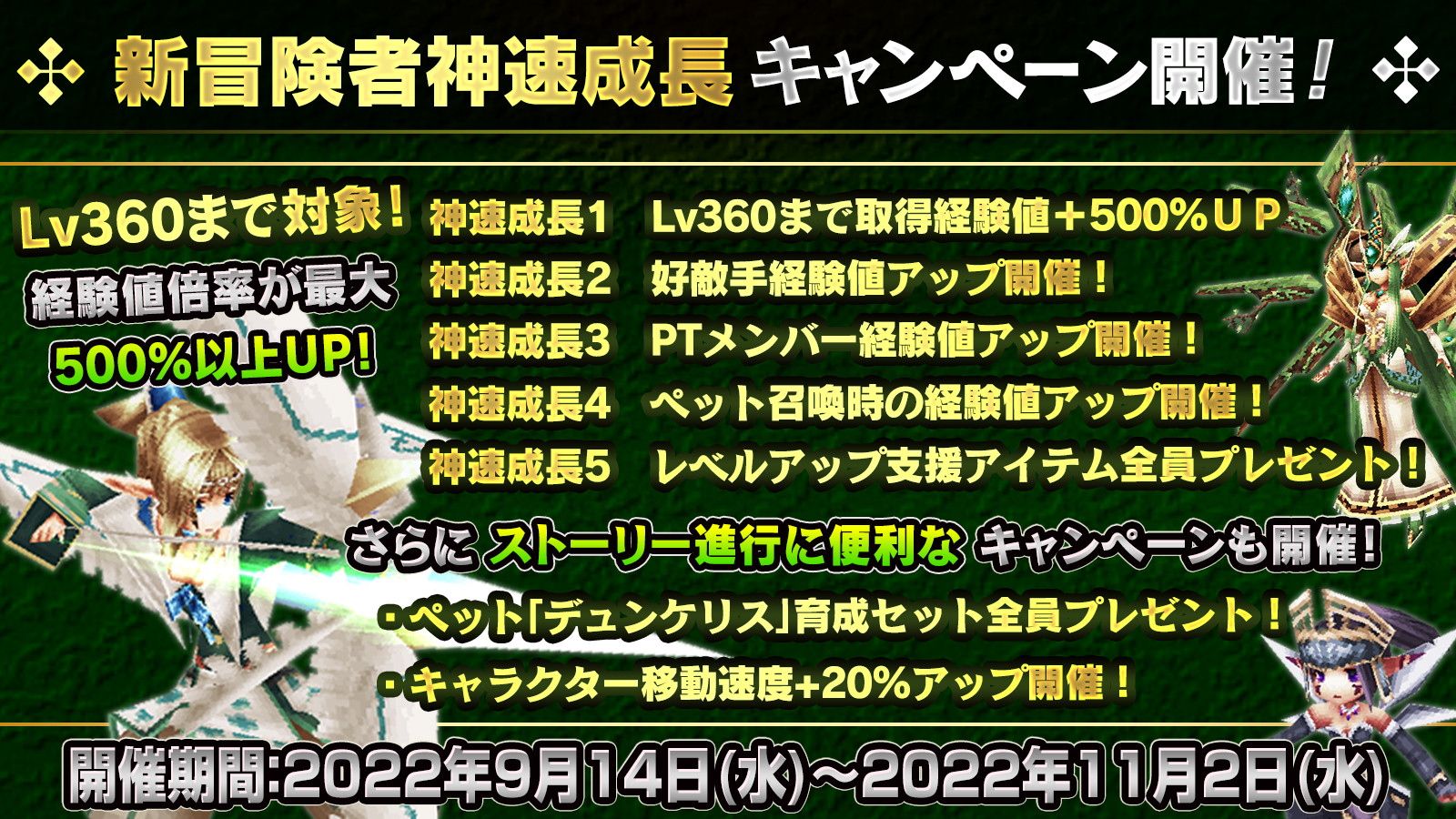 新冒険者神速成長キャンペーン