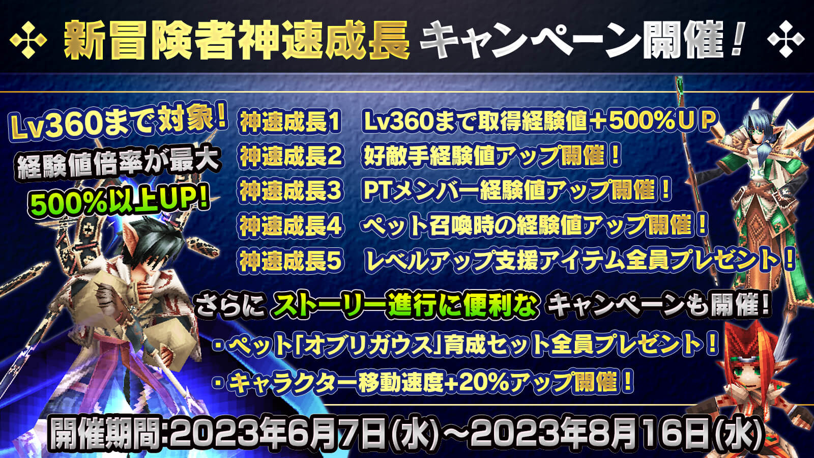 新冒険者神速成長キャンペーン