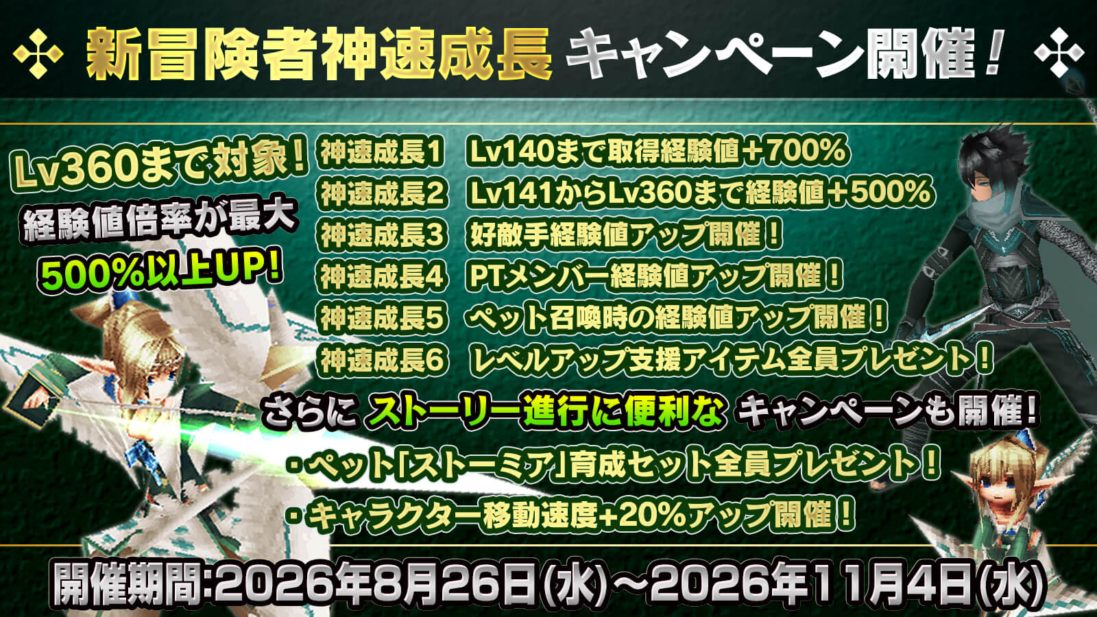 新冒険者神速成長キャンペーン